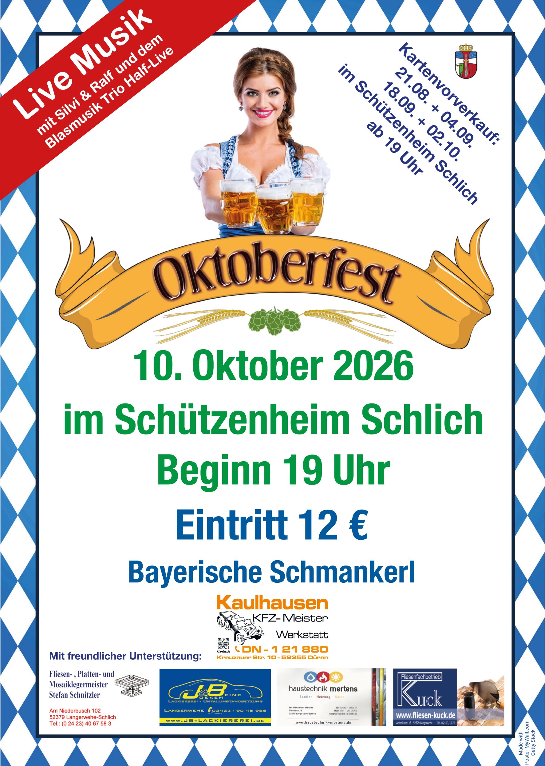 Schuetzen Oktoberfest 2026 Plakat A2